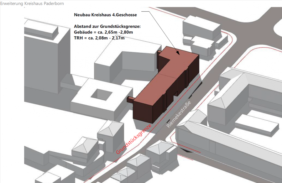 Skizze, die den geplanten Neubau zeigt